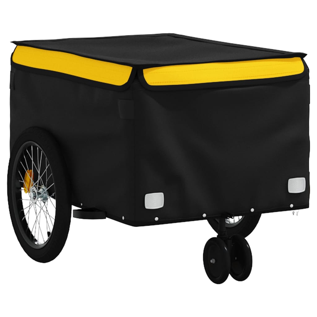 Bike Trailer Black and Yellow 30 kg Iron