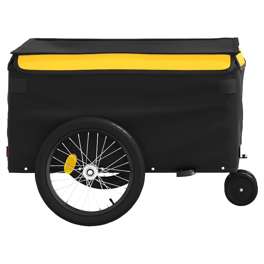 Bike Trailer Black and Yellow 30 kg Iron