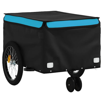 Bike Trailer Black and Blue 30 kg Iron