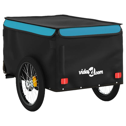 Bike Trailer Black and Blue 30 kg Iron