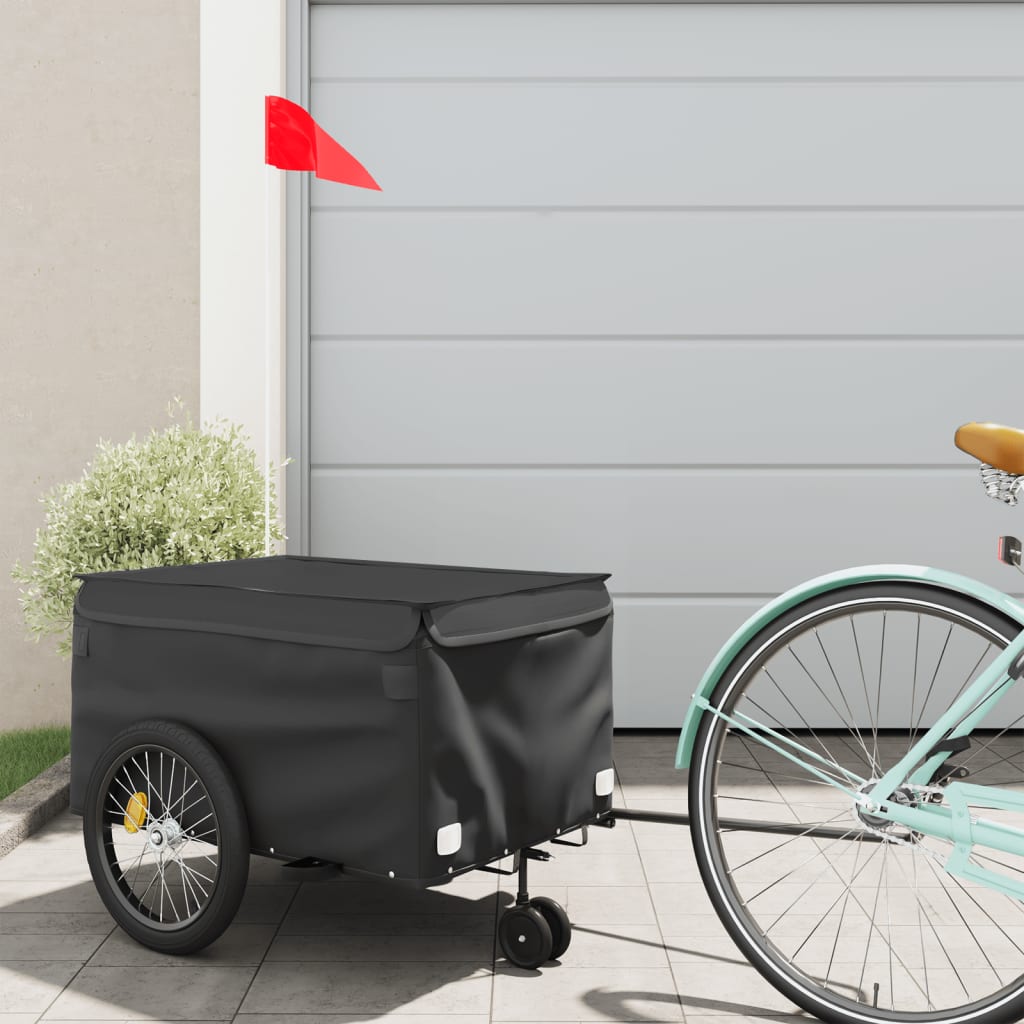 Bike Trailer Black 30 kg Iron