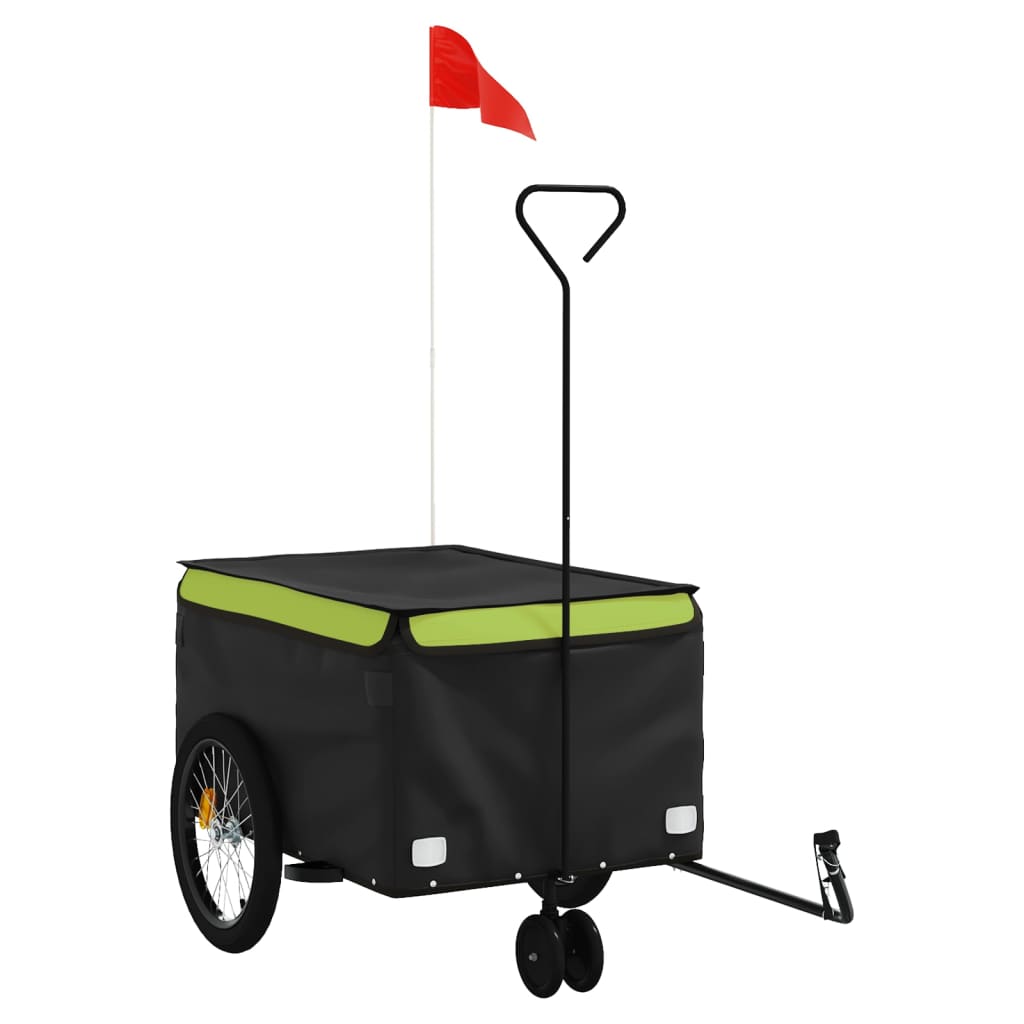 Bike Trailer Black and Green 30 kg Iron