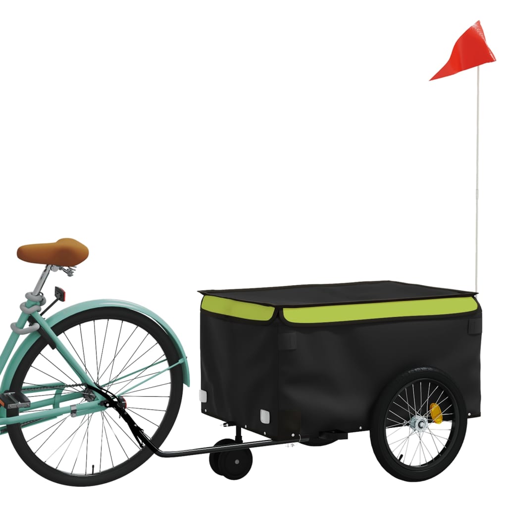 Bike Trailer Black and Green 30 kg Iron