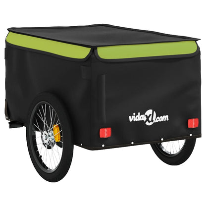 Bike Trailer Black and Green 30 kg Iron