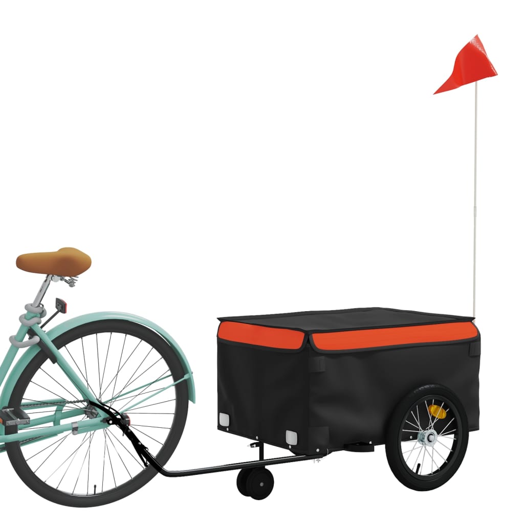 Bike Trailer Black and Orange 45 kg Iron