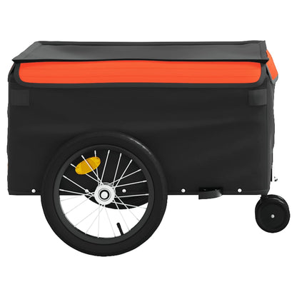 Bike Trailer Black and Orange 45 kg Iron