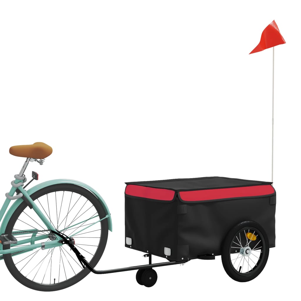 Bike Trailer Black and Red 45 kg Iron