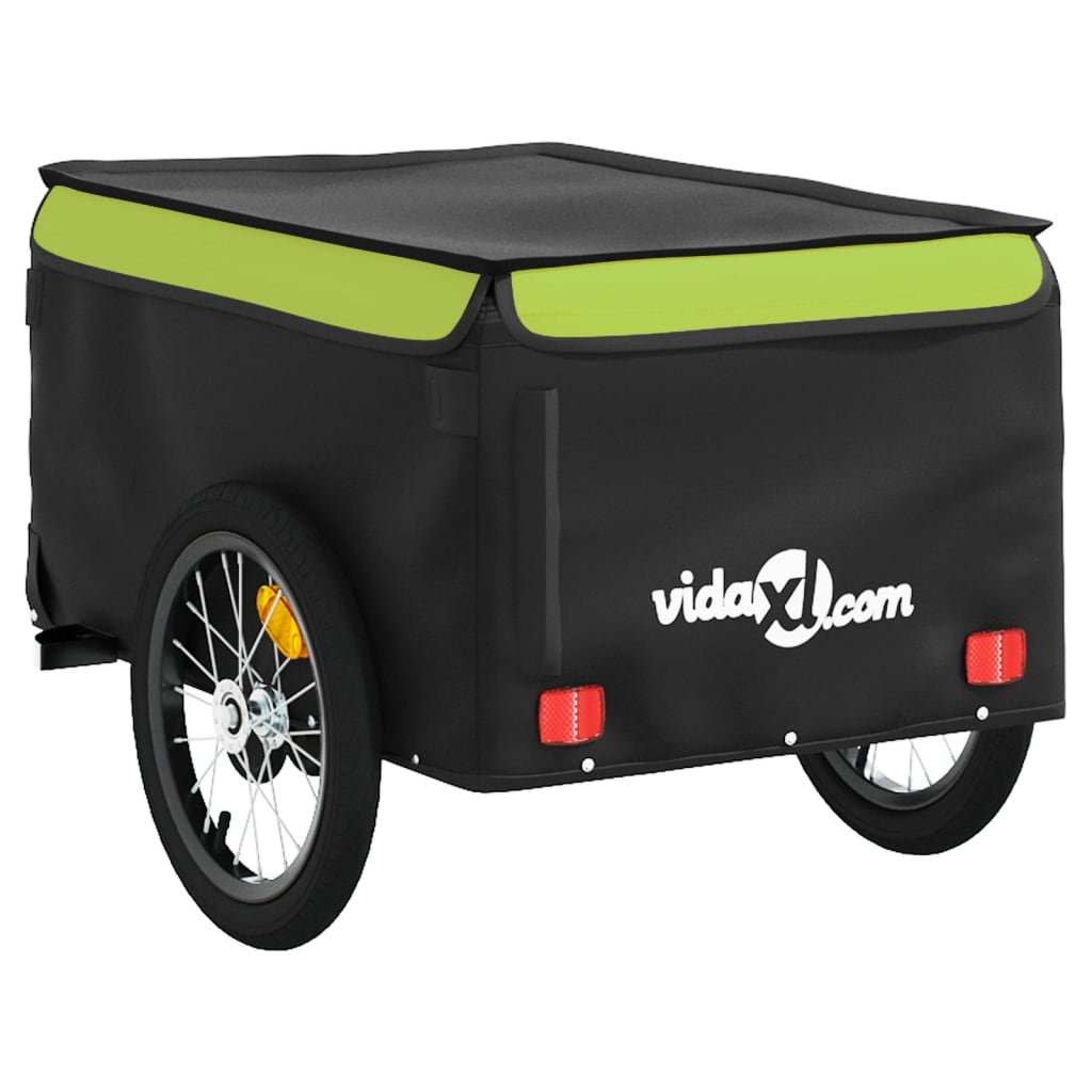 Bike Trailer Black and Green 45 kg Iron