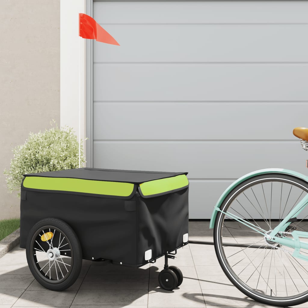 Bike Trailer Black and Green 45 kg Iron