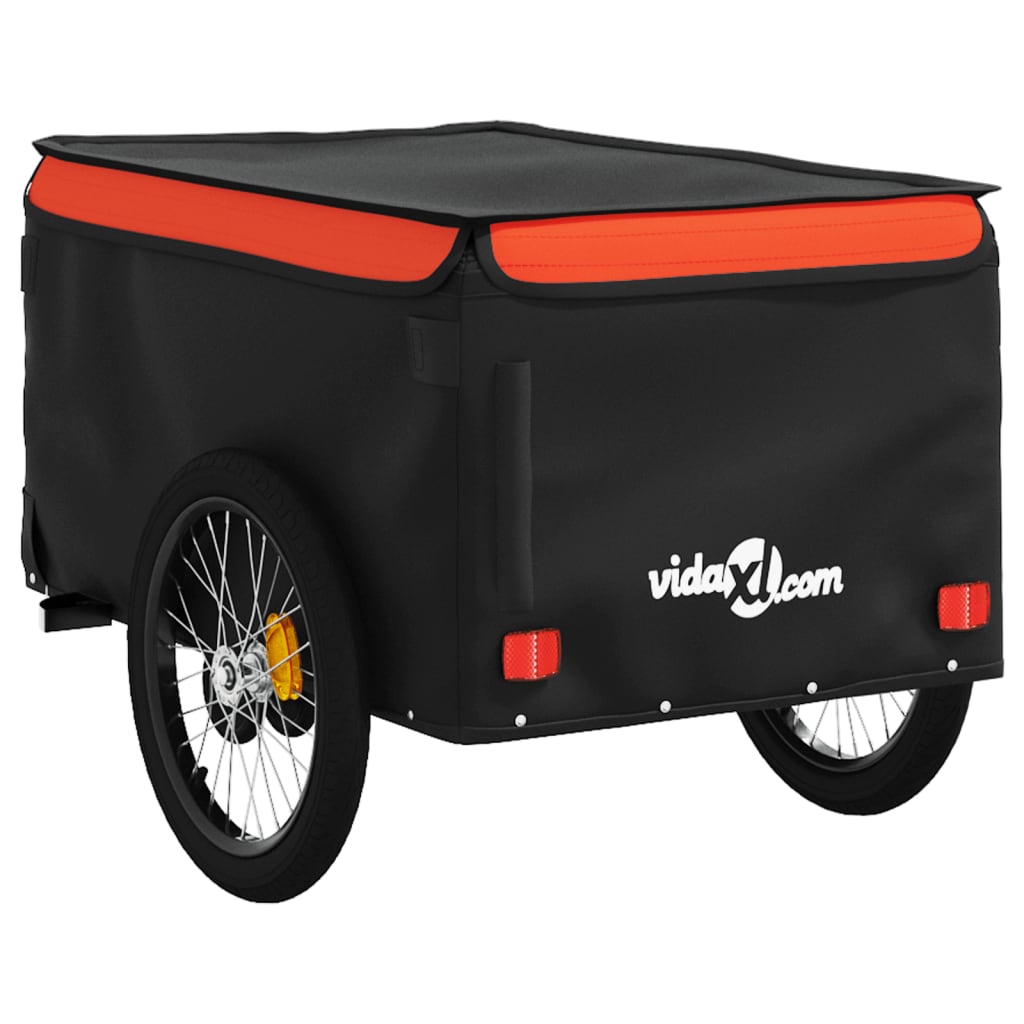 Bike Trailer Black and Orange 45 kg Iron