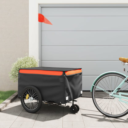 Bike Trailer Black and Orange 45 kg Iron