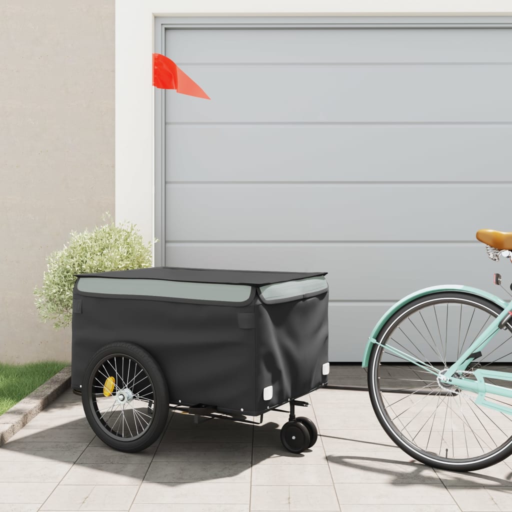 Bike Trailer Black and Grey 45 kg Iron