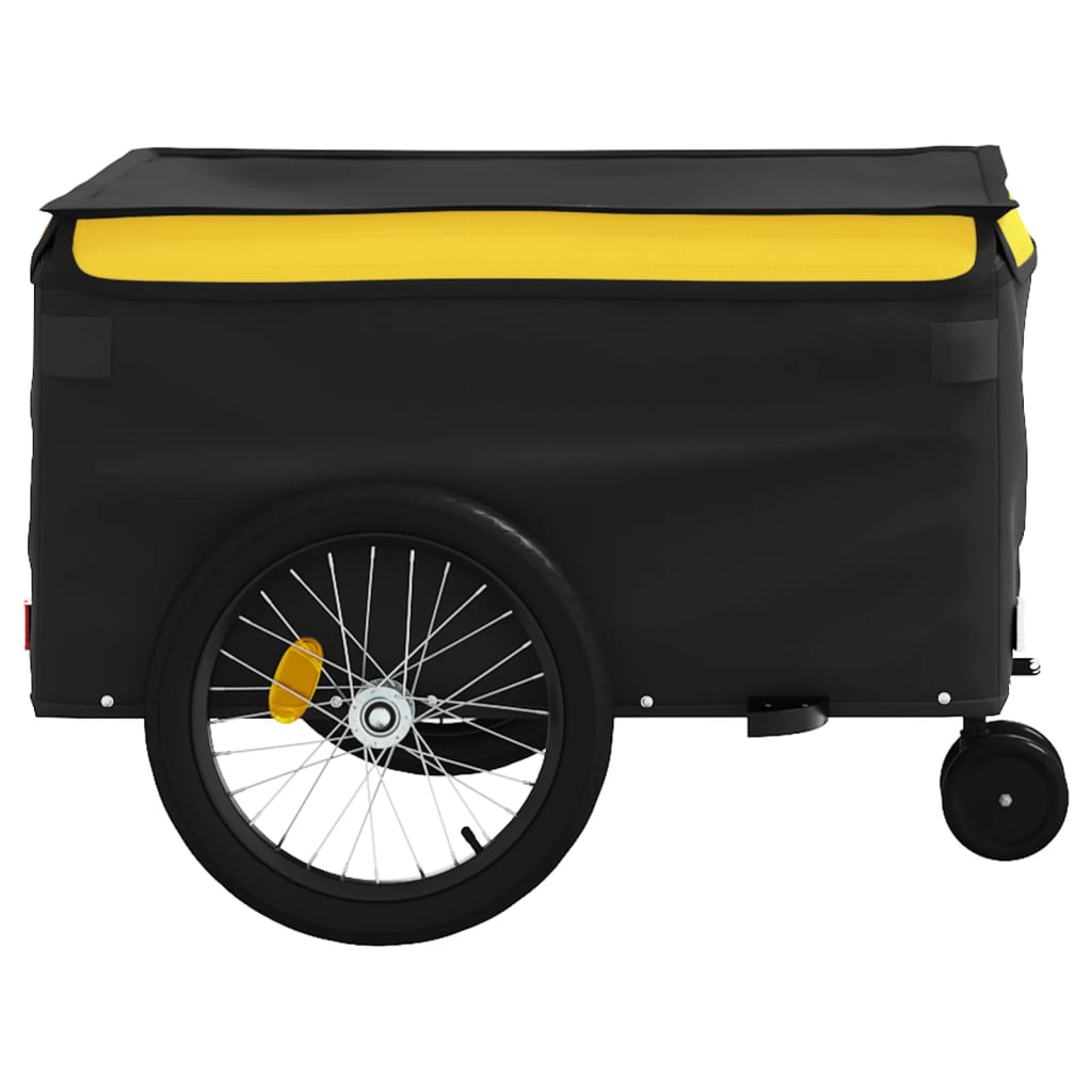 Bike Trailer Black and Yellow 45 kg Iron