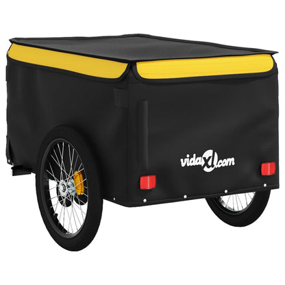 Bike Trailer Black and Yellow 45 kg Iron