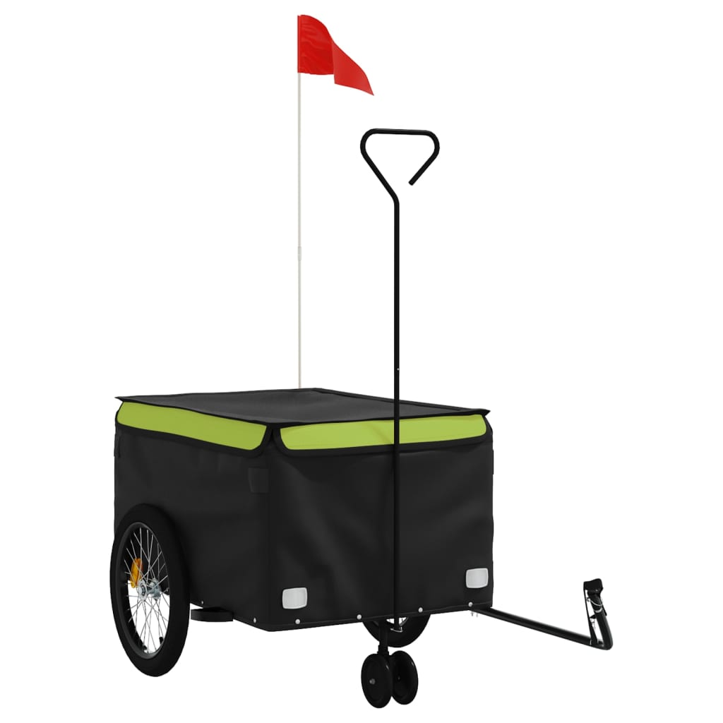 Bike Trailer Black and Green 45 kg Iron