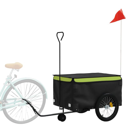 Bike Trailer Black and Green 45 kg Iron