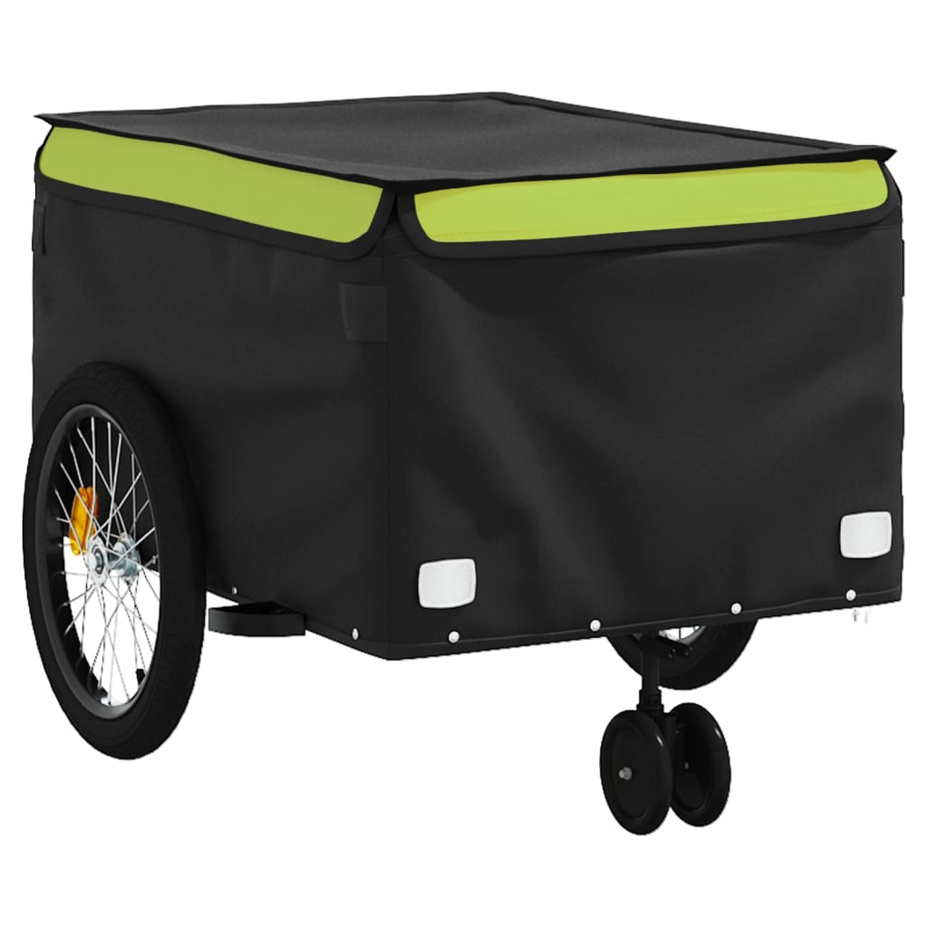 Bike Trailer Black and Green 45 kg Iron