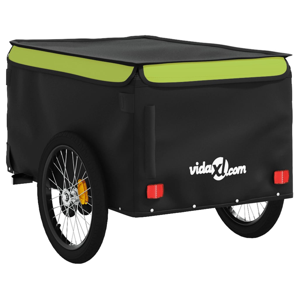 Bike Trailer Black and Green 45 kg Iron