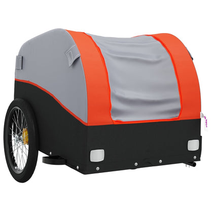 Bike Trailer Black and Orange 30 kg Iron