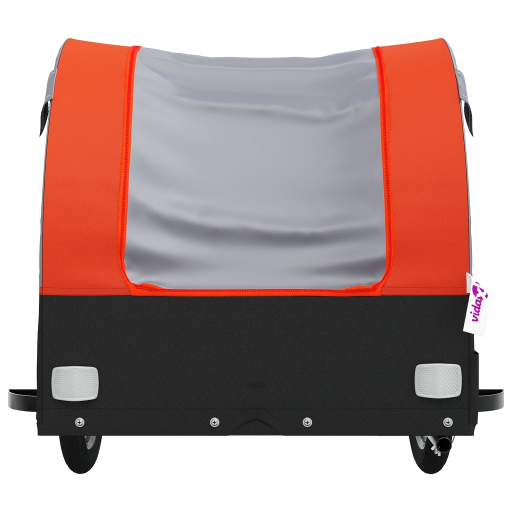 Bike Trailer Black and Orange 30 kg Iron