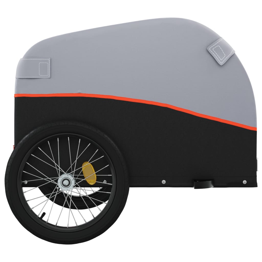 Bike Trailer Black and Orange 30 kg Iron