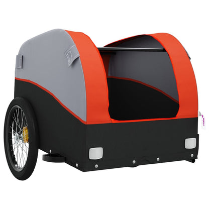 Bike Trailer Black and Orange 30 kg Iron