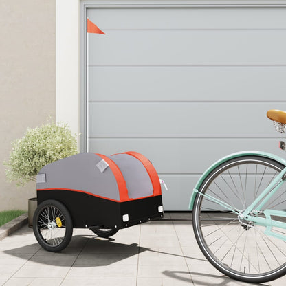 Bike Trailer Black and Orange 30 kg Iron