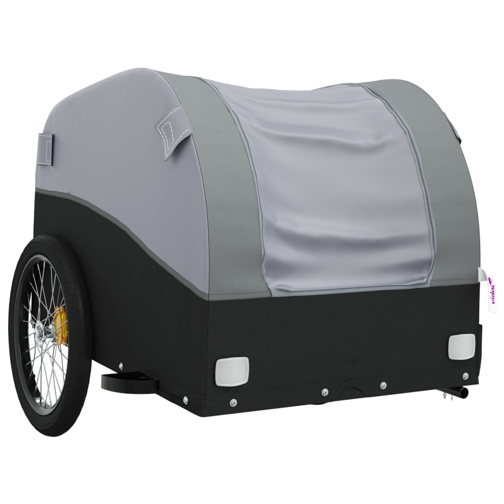 Bike Trailer Black and Grey 30 kg Iron