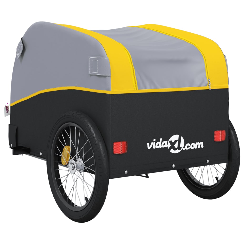 Bike Trailer Black and Yellow 30 kg Iron