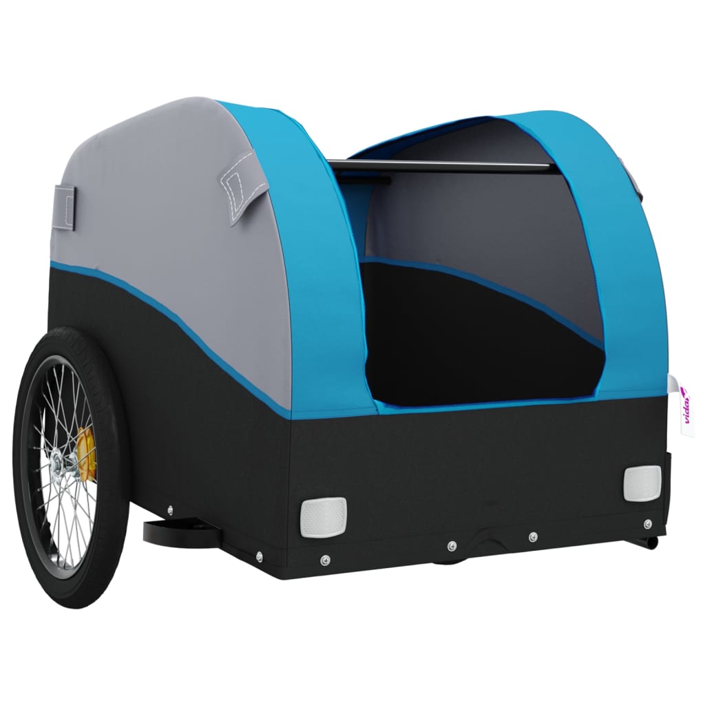 Bike Trailer Black and Blue 30 kg Iron