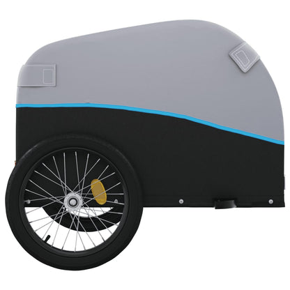 Bike Trailer Black and Blue 30 kg Iron