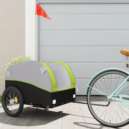 Bike Trailer Black and Green 45 kg Iron