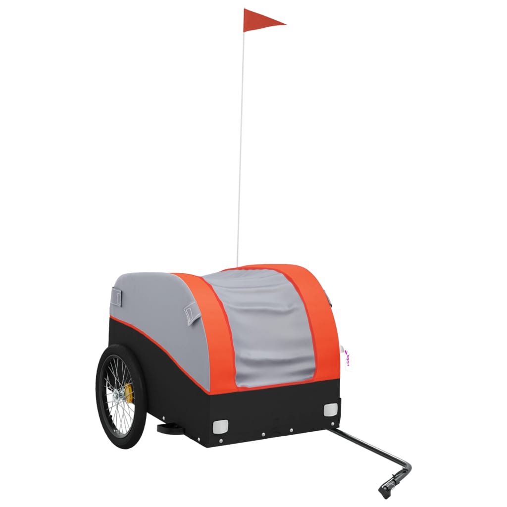 Bike Trailer Black and Orange 45 kg Iron