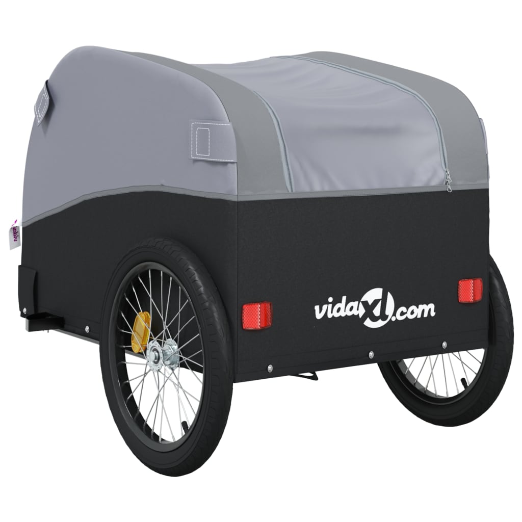 Bike Trailer Black and Grey 45 kg Iron