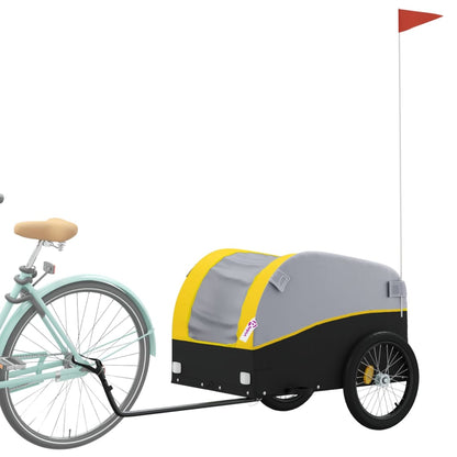 Bike Trailer Black and Yellow 45 kg Iron