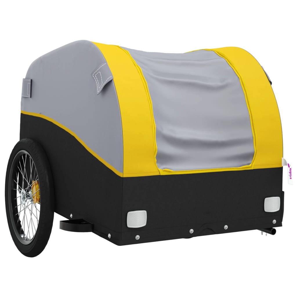 Bike Trailer Black and Yellow 45 kg Iron