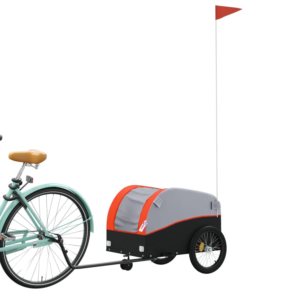 Bike Trailer Black and Orange 30 kg Iron