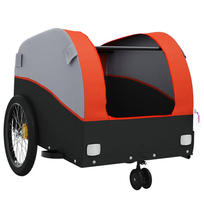 Bike Trailer Black and Orange 30 kg Iron