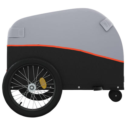 Bike Trailer Black and Orange 30 kg Iron