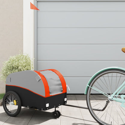 Bike Trailer Black and Orange 30 kg Iron