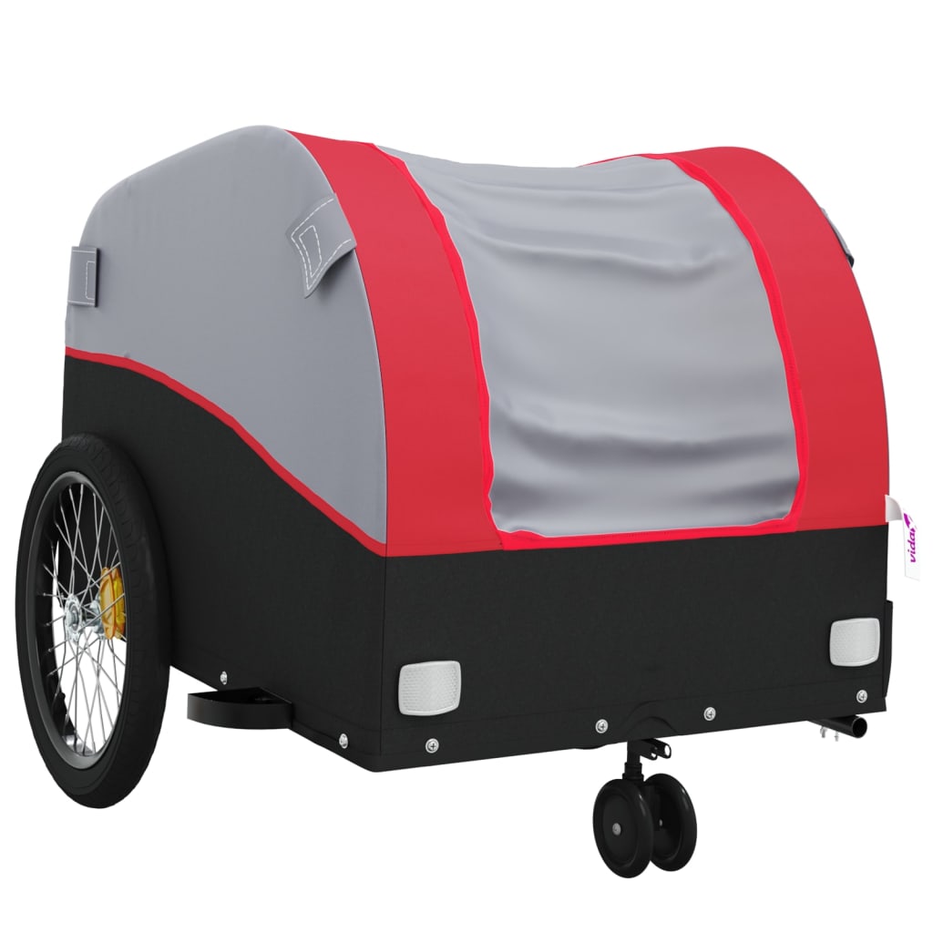 Bike Trailer Black and Red 30 kg Iron