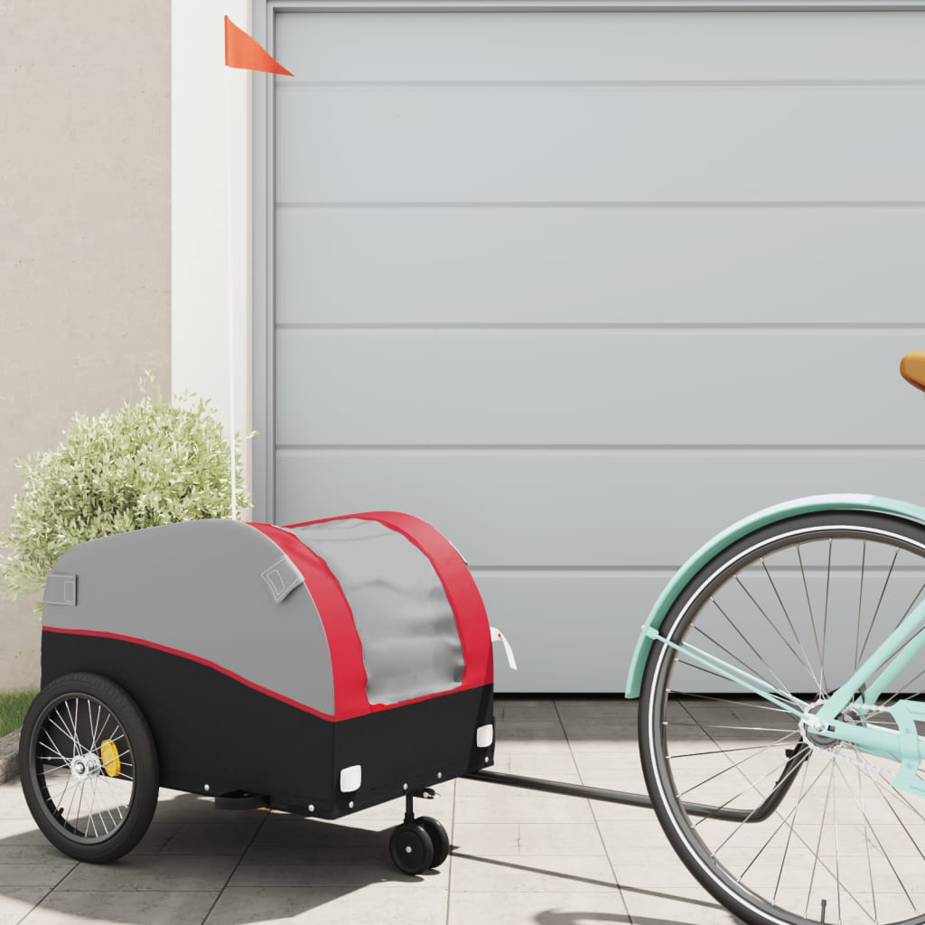 Bike Trailer Black and Red 30 kg Iron