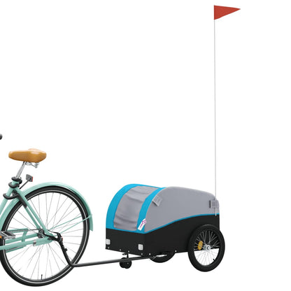 Bike Trailer Black and Blue 30 kg Iron