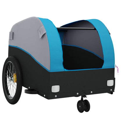 Bike Trailer Black and Blue 30 kg Iron