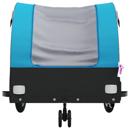 Bike Trailer Black and Blue 30 kg Iron