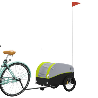 Bike Trailer Black and Green 30 kg Iron