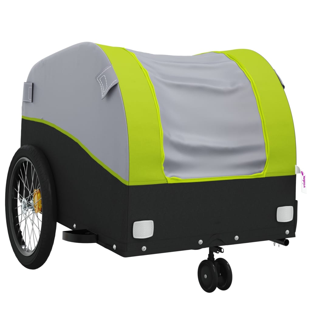 Bike Trailer Black and Green 30 kg Iron