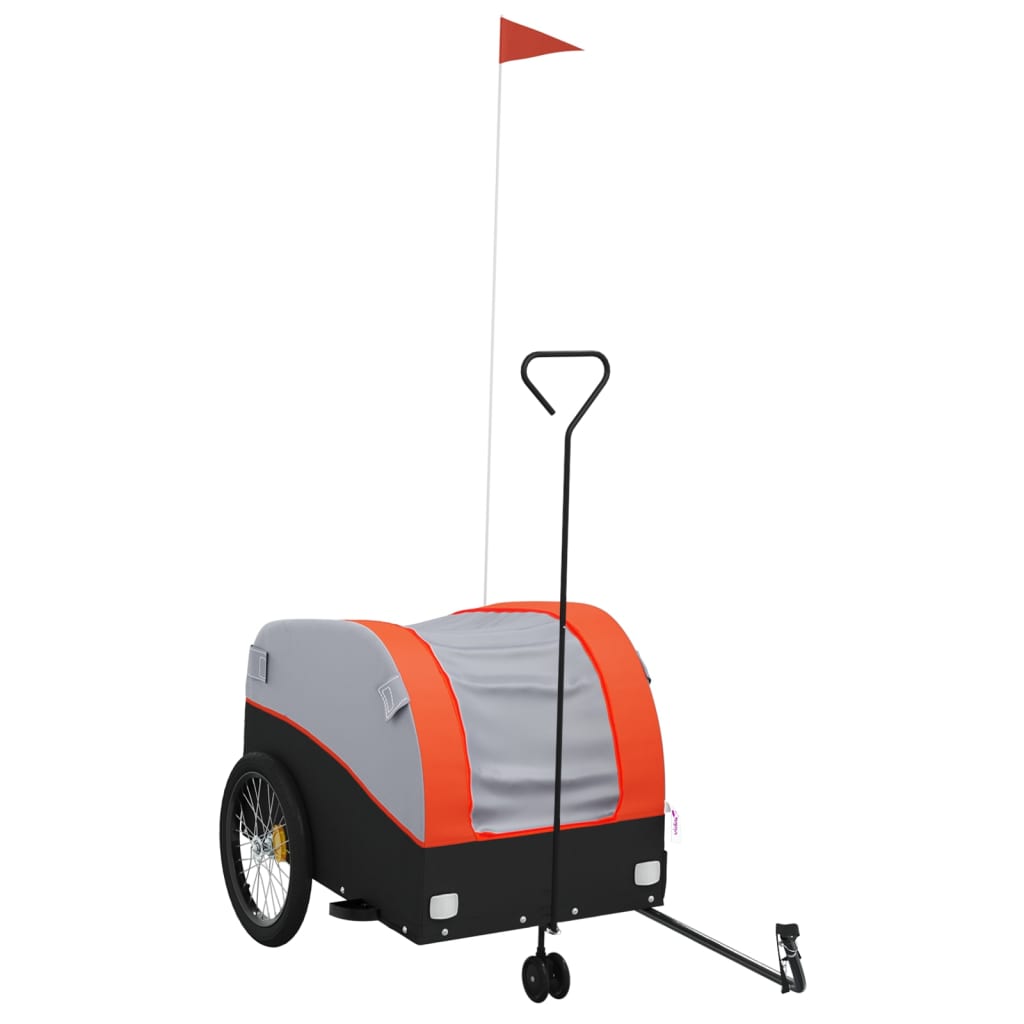 Bike Trailer Black and Orange 45 kg Iron