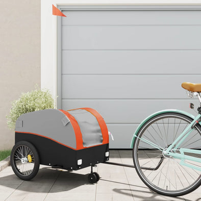 Bike Trailer Black and Orange 99.2 lb Iron