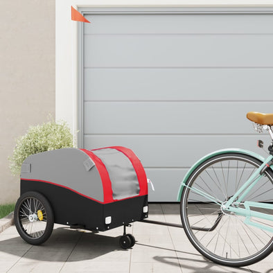 Bike Trailer Black and Red 99.2 lb Iron